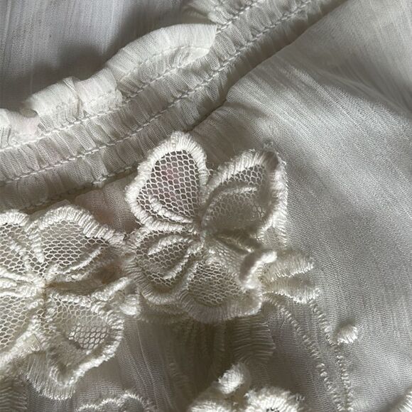 HOLLISTER NWT Women’s Betty’s Sheer Ivory embroidered Boho Blouse Size L - Picture 10 of 13